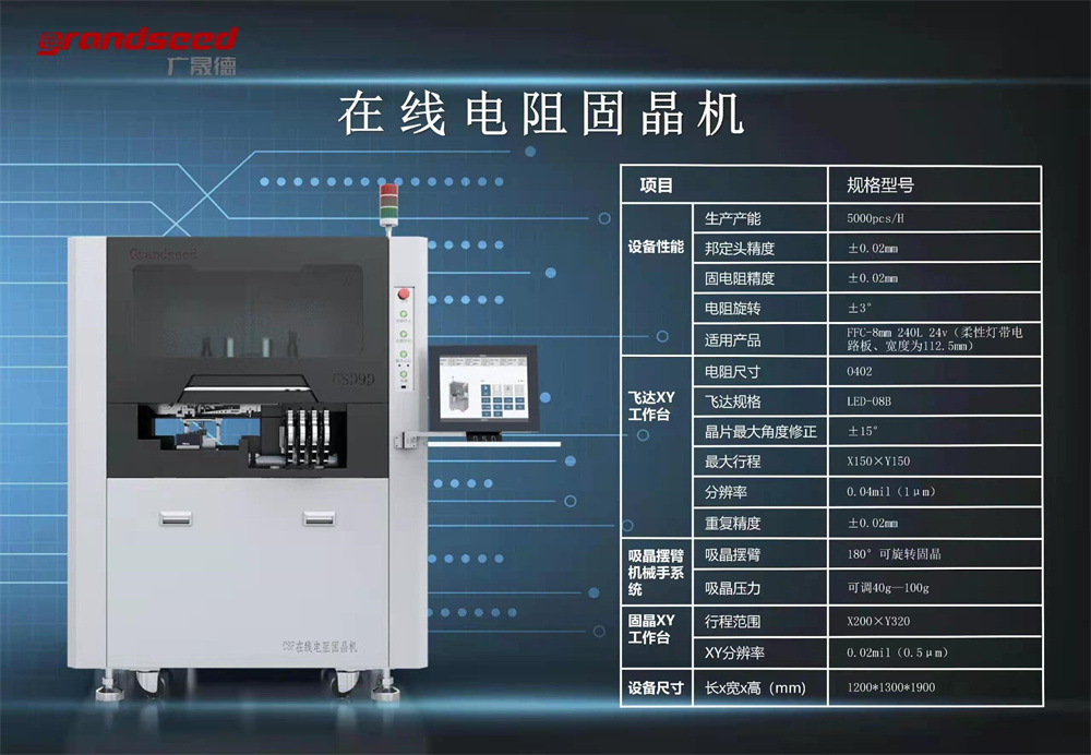 CSP柔性灯带在线电阻固晶机